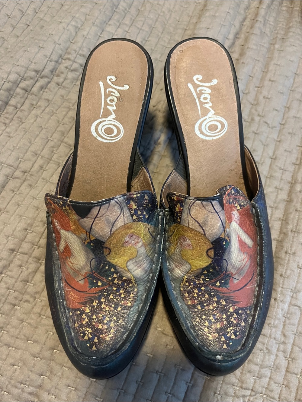 Rare Pristine Icon LA Gustav Klimt Water Serpents Mules 8